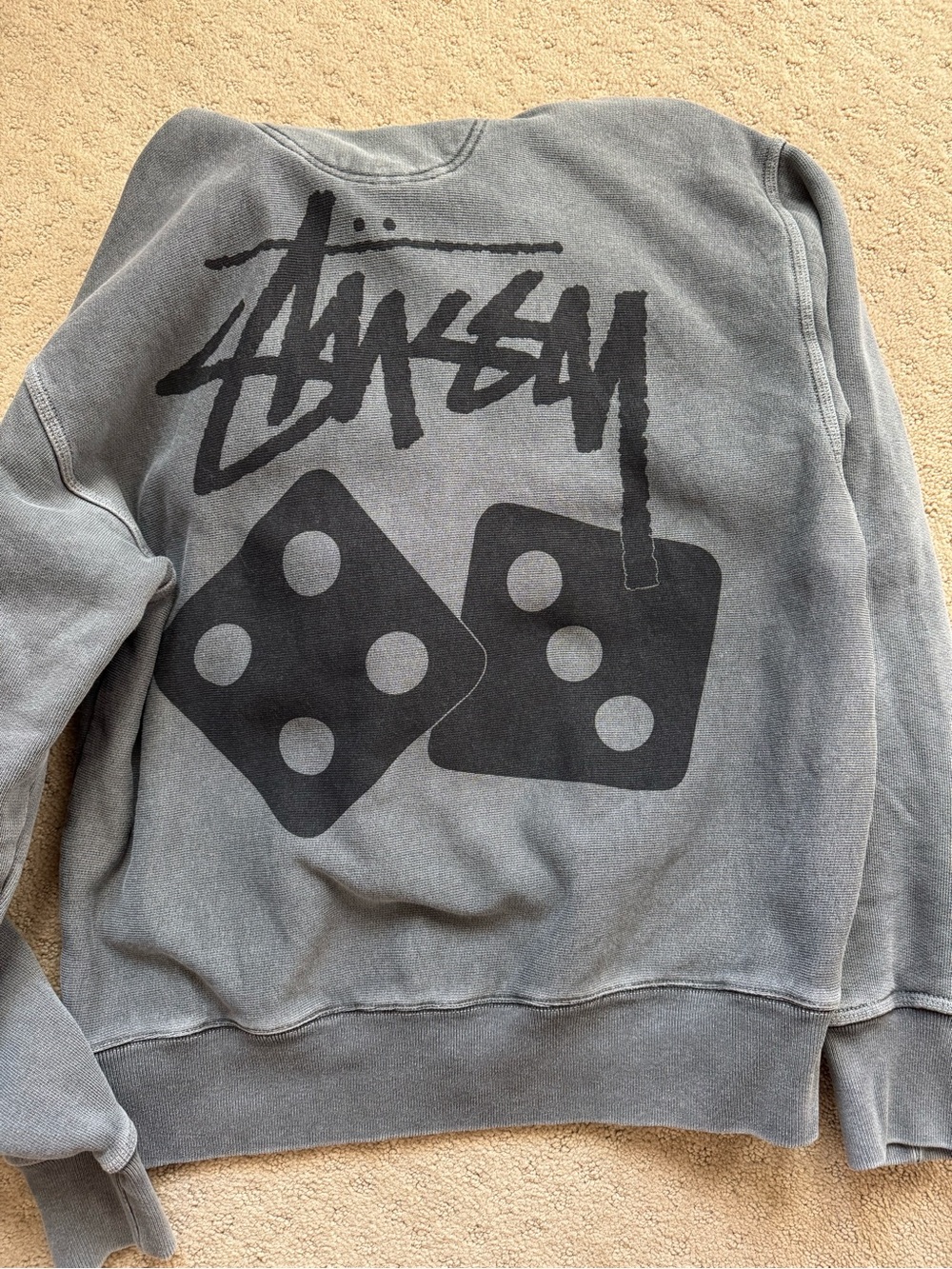 Men's Stussy Gray Zip-Up hoodie with Dice